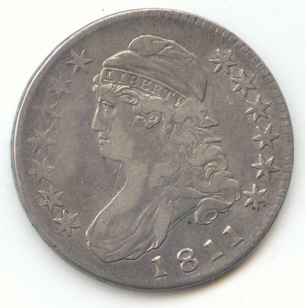 1811 Capped Bust Half Dollar, Large 8, Lustrous XF Details