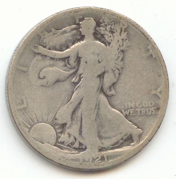 1921-S Walking Liberty Half Dollar, Good