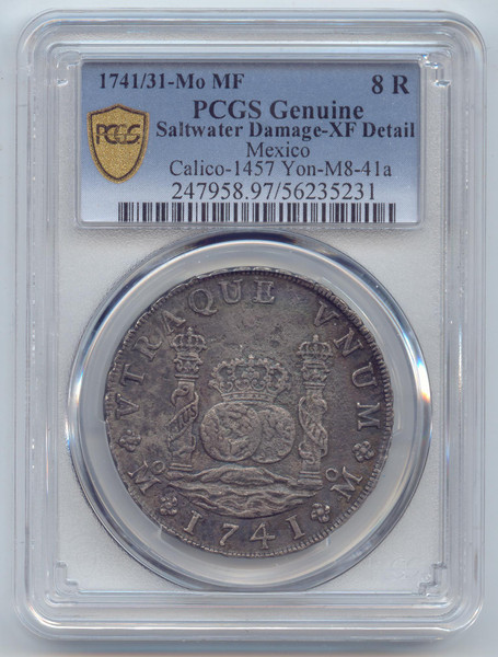 Mexico, 1741/31 Mo MF 8 Reales, Pillar Dollar, PCGS XF Detail, TrueView