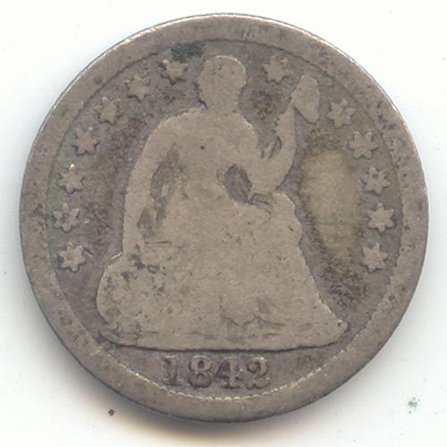 1842-O Seated Liberty Half Dime, Problem Free Good, Scarce!