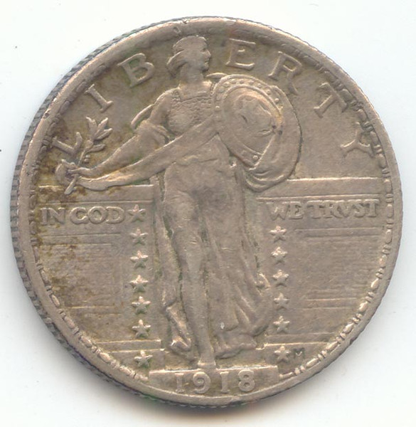 1918 Standing Liberty Quarter, Lustrous and Original XF-AU