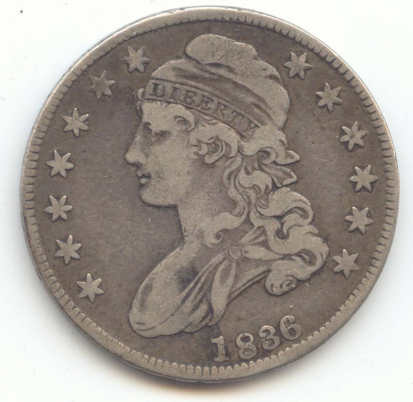 1836 50/00 Capped Bust Half Dollar, VF