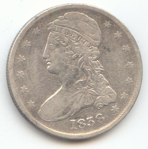 1838 Capped Bust Half Dollar, Reeded Edge, VF-XF Details