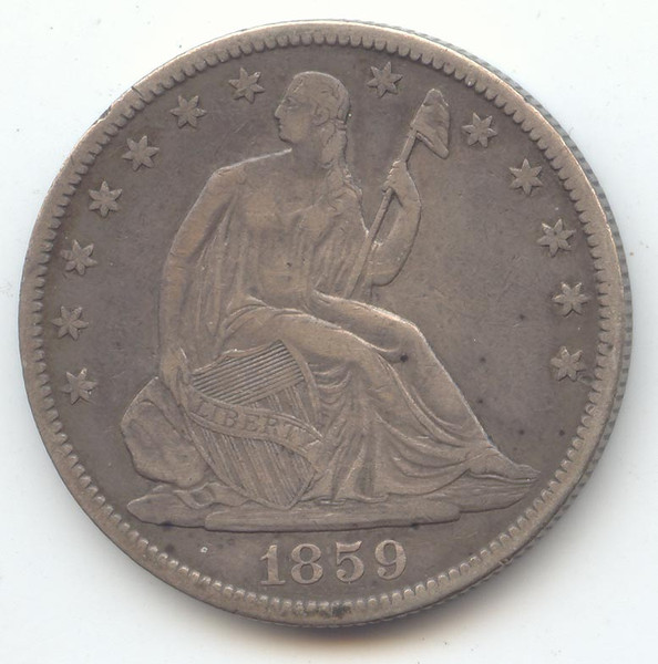 1859-O Seated Liberty Half Dollar, Decent XF