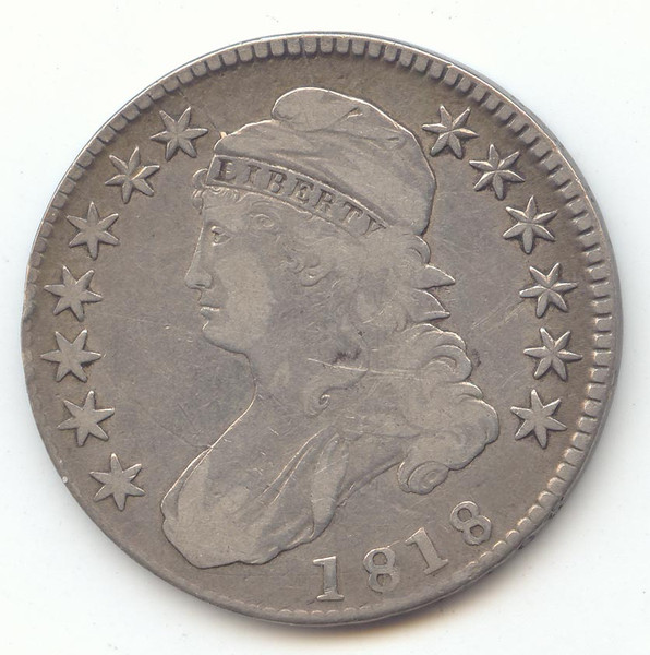 1818 Capped Bust Half Dollar, F-VF