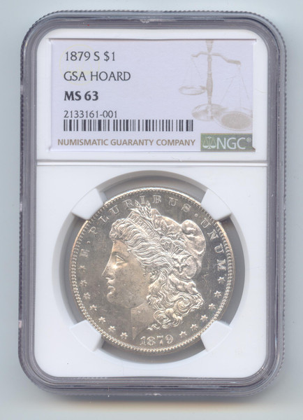 1879-S Morgan Silver Dollar, GSA Hoard, Reverse of 1879, NGC MS-63, Scarce!