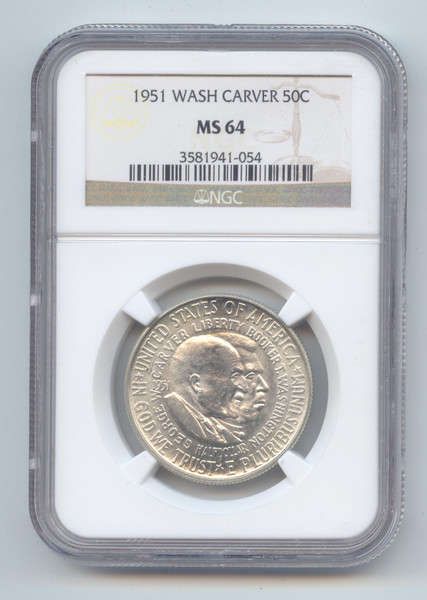 1951 Washington Carver Commemorative Half Dollar, NGC MS-64