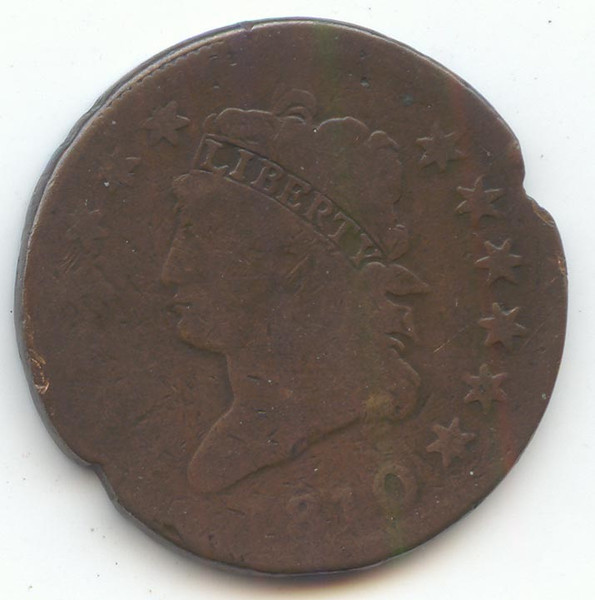 1810 Classic Head Large Cent, Smooth Brown Good or Better Details