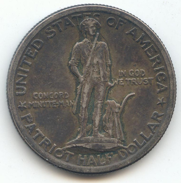 1925 Lexington Concord Patriot Commemorative Half Dollar, XF