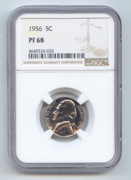 1956 Proof Jefferson Nickel, NGC PF-68