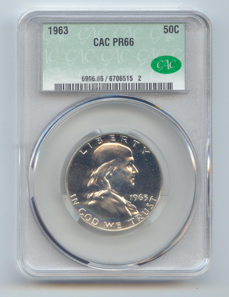 1963 Proof Franklin Half Dollar, CAC PR-66