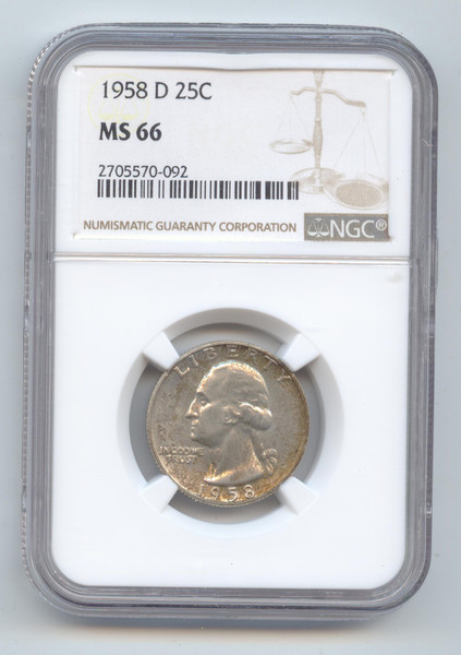 1958-D Washington Quarter, NGC MS-66