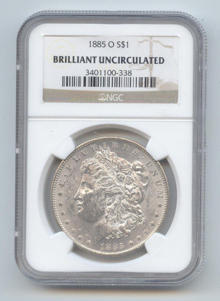 1885-O Morgan Silver Dollar, NGC Brilliant Uncirculated