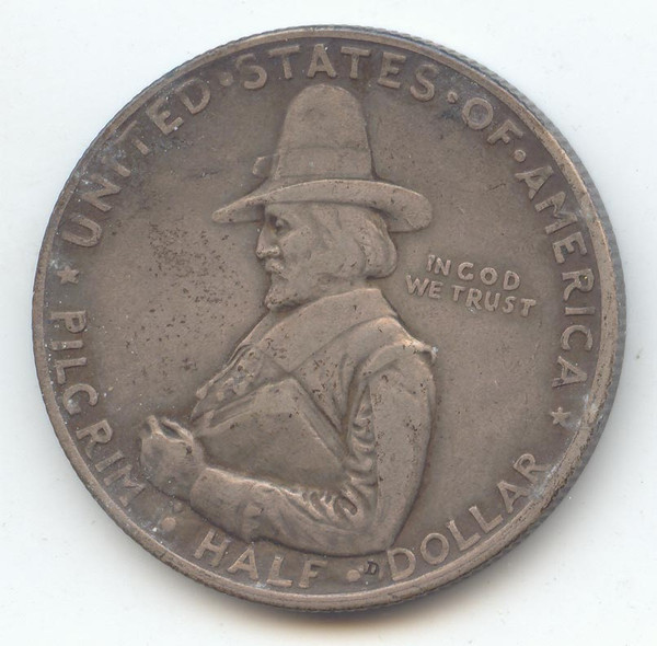 1920 Pilgrim Tercentenary Commemorative Half Dollar, XF