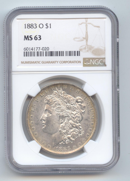 1883-O Morgan Silver Dollar, NGC MS-63