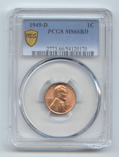 1949-D Lincoln Wheat Cent, PCGS MS-66 RD, Full Original Mint Red