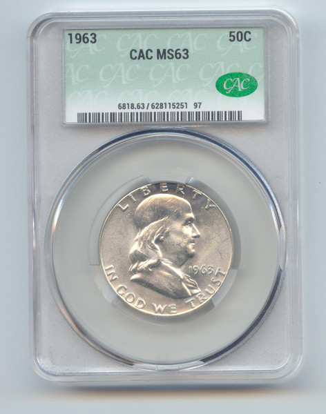 1963 Franklin Half Dollar, CAC MS-63