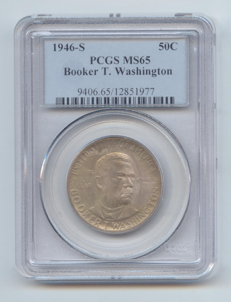 1946-S BTW Commemorative Half Dollar, Booker T. Washington, PCGS MS-65