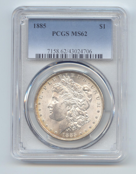 1885 Morgan Silver Dollar, PCGS MS-62