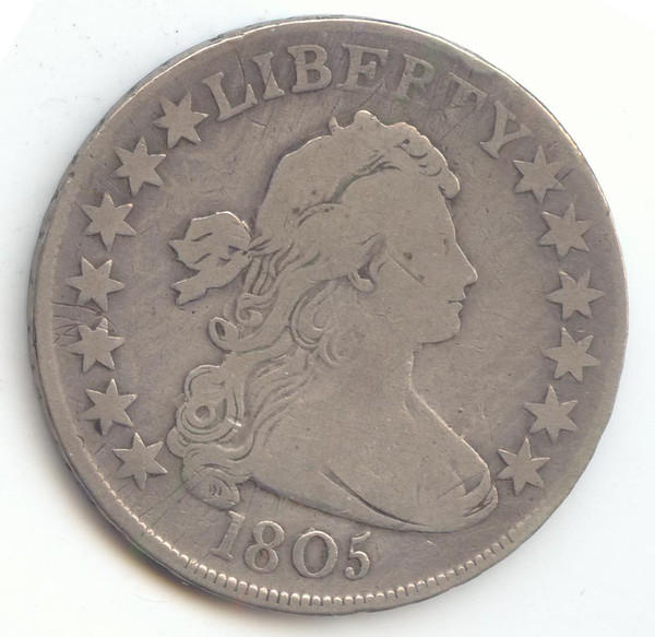 1805 Draped Bust Half Dollar, VG-Fine Details