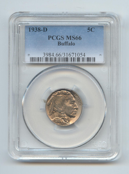 1938-D Buffalo Nickel, PCGS MS-66