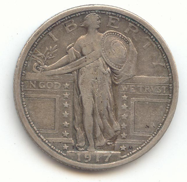 1917 Type 1 Standing Liberty Quarter, XF