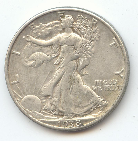 1938-D Walking Liberty Half Dollar, Lustrous AU, Key Date