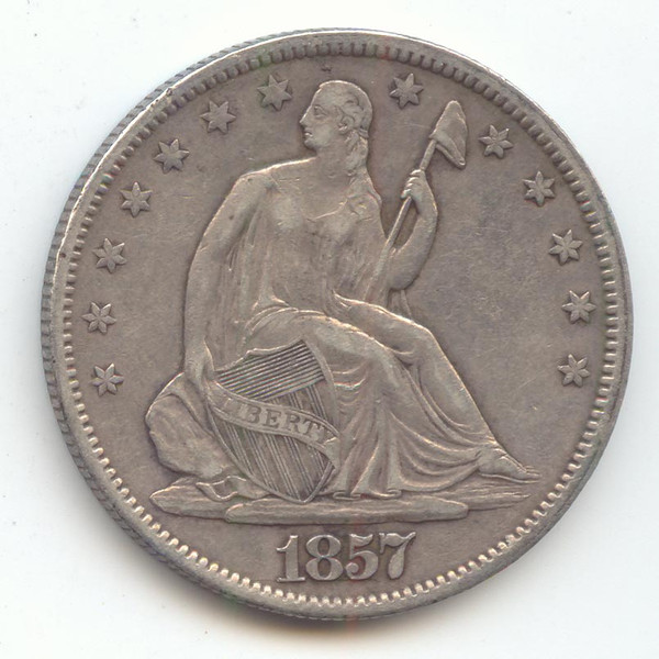 1857 Seated Liberty Half Dollar, XF