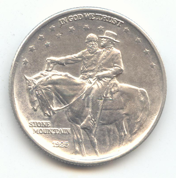 1925 Stone Mountain Commemorative Half Dollar, Bright White AU-Unc