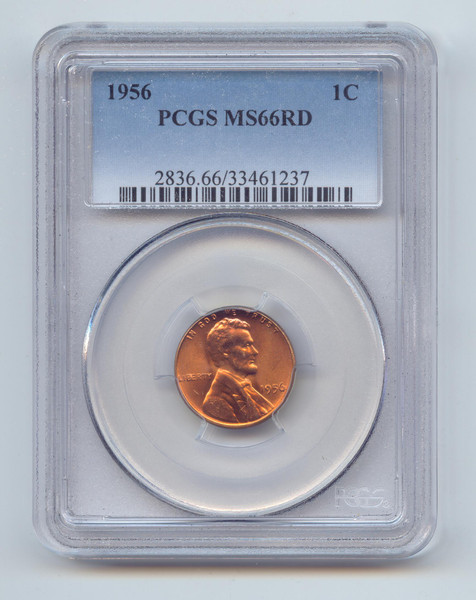 1956 Lincoln Wheat Cent, PCGS MS-66 RD, Full Mint Red