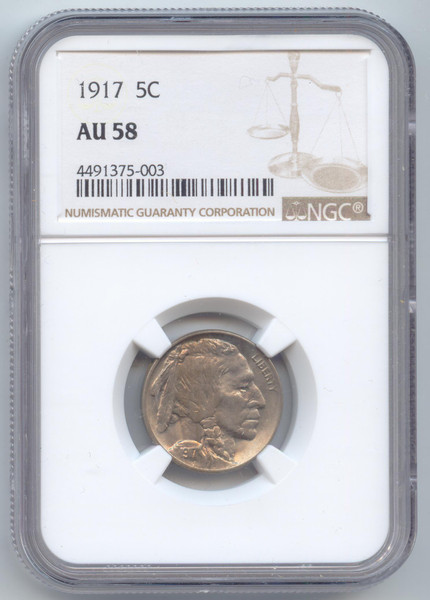 1917 Buffalo Nickel, NGC AU-58