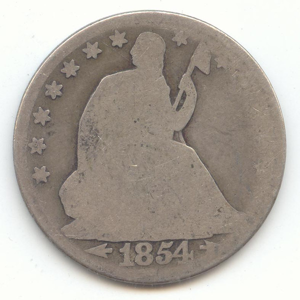 1854-O Arrows Seated Liberty Half Dollar, Problem Free AG