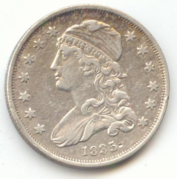 1835 Capped Bust Quarter, XF Details