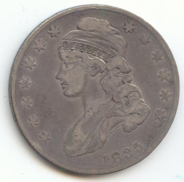 1835 Capped Bust Half Dollar, Fine-VF