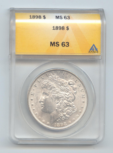 1898 Morgan Silver Dollar, ANACS MS-63