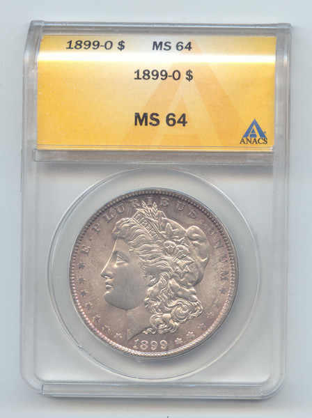 1899-O Morgan Silver Dollar, ANACS MS-64