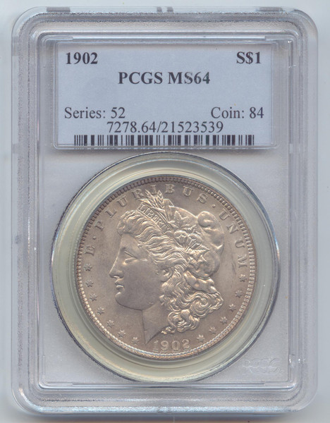 1902 Morgan Silver Dollar, PCGS MS-64