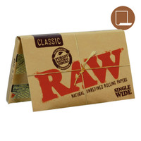 RAW Classic Papers Single Wide 50 Leaves/Pack - Box of 25