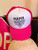 Pink MAMA Boot Stitch Trucker Hat