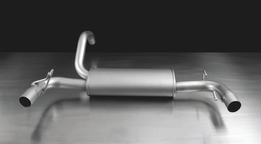 Remus Exhaust Rear Silencer Left/Right with 2 Stainless Steel tail pipes 102 mm angled, straight cut - Abarth 500 Type 312 1.4 132 kW 312A3000 2007-