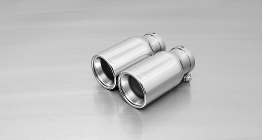 Remus Exhaust Rear Silencer Left with 2 tail pipes 90 mm straight, rolled edge, chromed - Punto Evo Type 199 1.4 120 kW  2011-