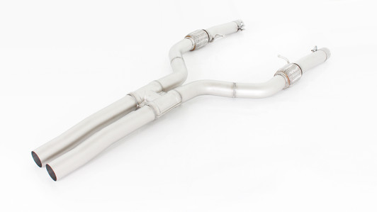 Remus Exhaust Non-Resonated Cat back system with electronic controlled valves and Remus Exhaust sound controller with 4 tail pipes 102 mm angled/angled, rolled edge, chromed - Giulia Type 952 2.9 V6 Quadrifoglio 375 kW  2016-