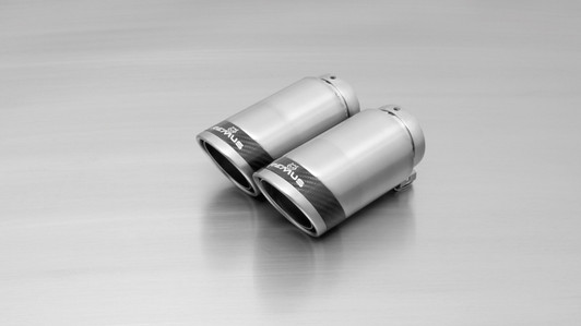 Remus Exhaust Rear Silencer Left with 2 tail pipes 84 mm Carbon Race, angled, carbon ring - A3 8VA Sportback 1.8 TFSI 132 kW CJSA 2013-