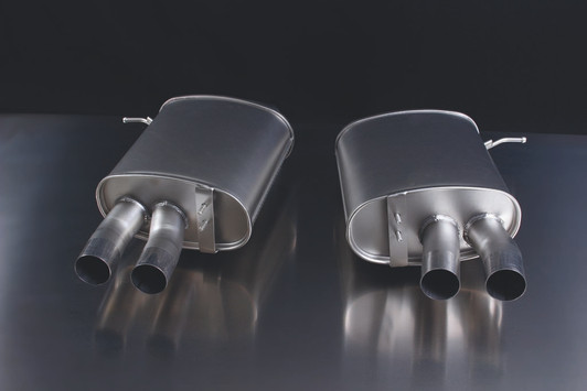 Remus Exhaust Rear Silencer Left/Right with 4 tail pipes 84 mm angled, carbon ring - 3 Series E90/E92/E93 335i 225 kW N54B30A 2006-2009 Remus Exhaust Rear Silencer Left/Right with 4 tail pipes 84 mm angled, carbon ring - 3 Series E90/E92/E93 335i 225 kW N54B30A 2006-2009