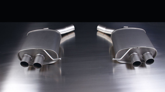 Remus Exhaust Rear Silencer Left/Right with 4 tail pipes 84 mm angled, carbon ring - 5 Series F10/F11 535i xDrive 225 kW N55B30A 2010- Remus Exhaust Rear Silencer Left/Right with 4 tail pipes 84 mm angled, carbon ring - 5 Series F10/F11 535i xDrive 225 kW N55B30A 2010-