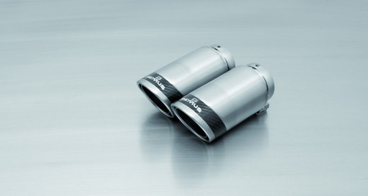 Remus Exhaust Rear Silencer Left/Right with 4 tail pipes 84 mm angled, carbon ring - 5 Series F10/F11 535i xDrive 225 kW N55B30A 2010- Remus Exhaust Rear Silencer Left/Right with 4 tail pipes 84 mm angled, carbon ring - 5 Series F10/F11 535i xDrive 225 kW N55B30A 2010-