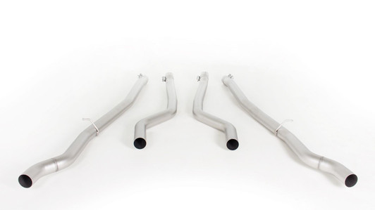 Remus Exhaust Non-Resonated Cat back System Left/Right with Integrated valves using the OE valve control system with 4 tail pipes 102 mm angled, straight cut, chromed - 5 Series G30/G31 M550i xDrive 340 kW N63B44C 2017-