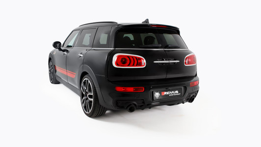 Remus Exhaust Non-Resonated Cat back System Left/Right with Integrated valves using the OE valve control system with 2 tail pipes 98 mm straight, carbon insert - F54 Clubman John Cooper Works 2.0 Turbo 170 kW  2016-