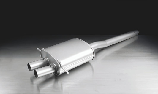 Remus Exhaust Rear Silencer Centred with 2 tail pipes 98 mm Black Chrome, straight, carbon insert - R57 Cabriolet Cooper S 1.6 Turbo 135 kW  2009-