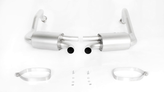 Remus Exhaust Rear Silencer Left/Right with 2 Carbon tail pipes 102 mm angled, Titanium internals - Boxster 718 2.5 Turbo S 257 kW 2016- Remus Exhaust Rear Silencer Left/Right with 2 Carbon tail pipes 102 mm angled, Titanium internals - Boxster 718 2.5 Turbo S 257 kW 2016-